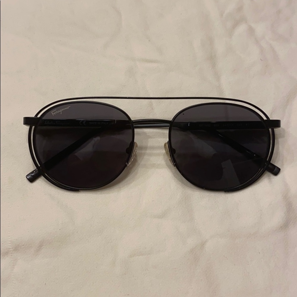 Salvatore Ferragamo Round Aviator Sunglasses